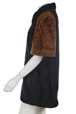 Lot 493 - A Biba black and brown faux fur jacket, circa 1972