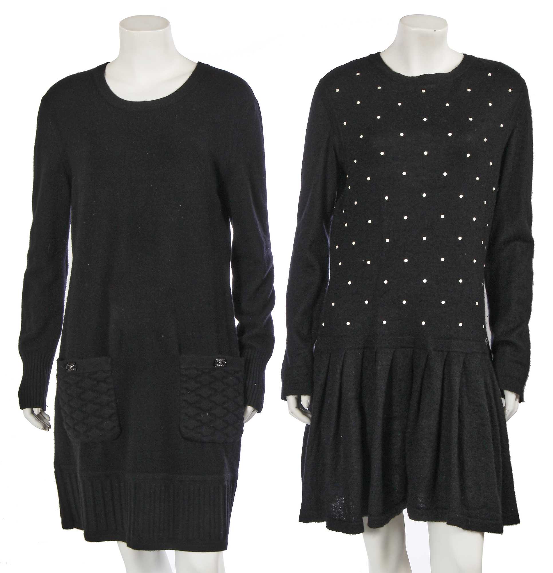 Click for high resolution Lot 153 - Two Chanel by Karl Lagerfeld cashmere dresses, 2010s