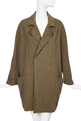 Lot 74 - An Hermès by Martin Margiela green cashmere 'porté par deux' coat, Autumn-Winter 1999-2000