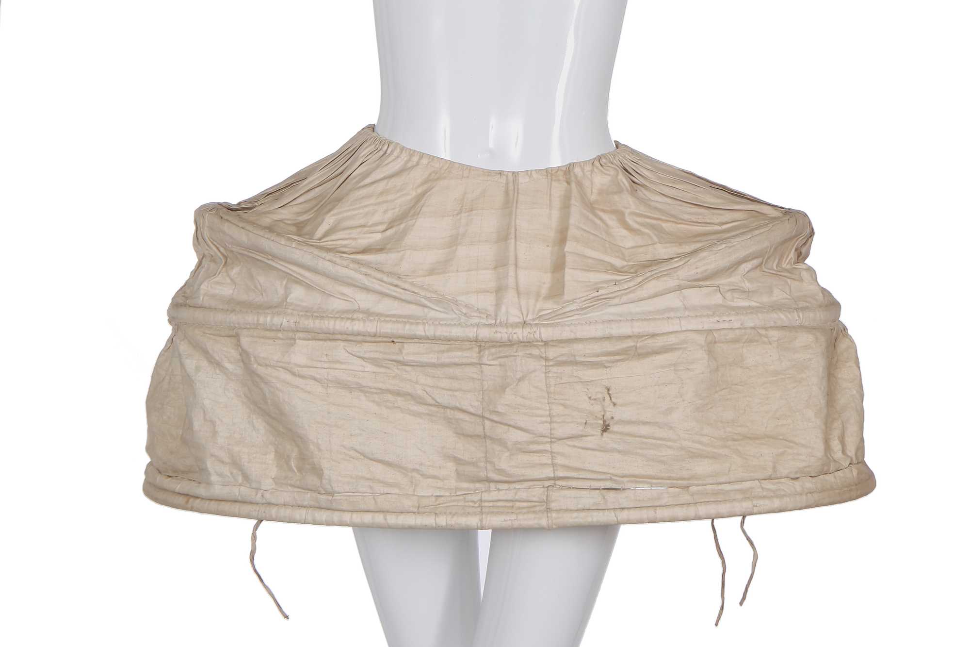 Click for high resolution Lot 420 - A rare pair of linen side hoops, 1770s