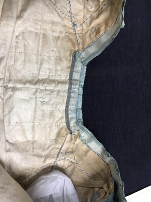 Lot 419 - A fine striped Spitalfields silk robe à la française (sack back), English, circa 1775