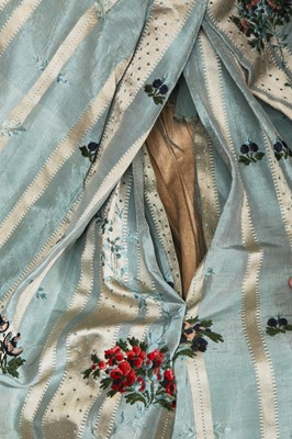 Lot 419 - A fine striped Spitalfields silk robe à la française (sack back), English, circa 1775