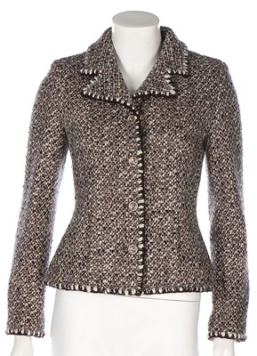 Lot 323 - A Chanel flecked brown tweed jacket, 2001,...