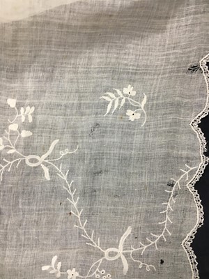 Lot 424 - An ivory striped silk robe a l'Anglaise, 1773