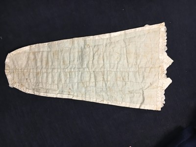 Lot 424 - An ivory striped silk robe a l'Anglaise, 1773