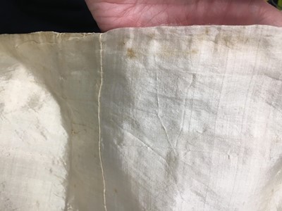 Lot 424 - An ivory striped silk robe a l'Anglaise, 1773