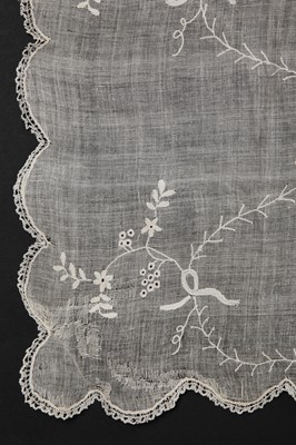 Lot 424 - An ivory striped silk robe a l'Anglaise, 1773