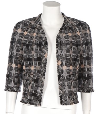 Lot 324 - A Chanel wool and angora patchwork cropped...