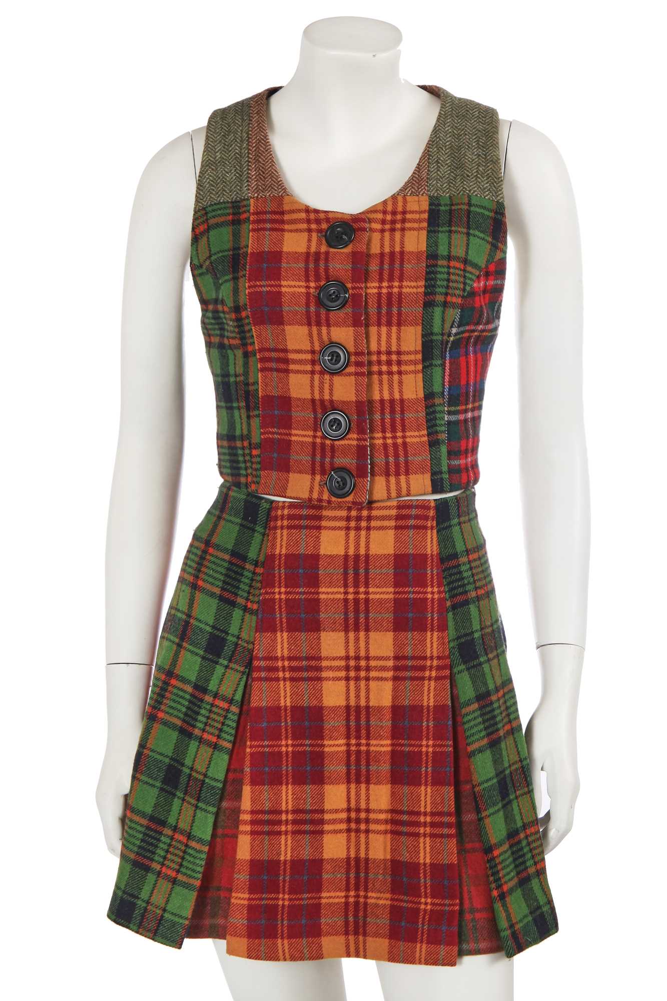Lot 297 - A Dolce & Gabbana tartan wool ensemble, late 1990s