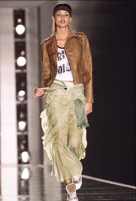 Lot 260 - A Christian Dior by John Galliano printed stretch polyamide body, 'Street Chic' collection, Spring-Summer 2002