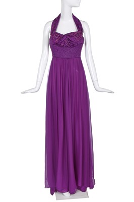 Lot 183 - A Christian Dior by John Galliano purple chiffon dress, 2000s