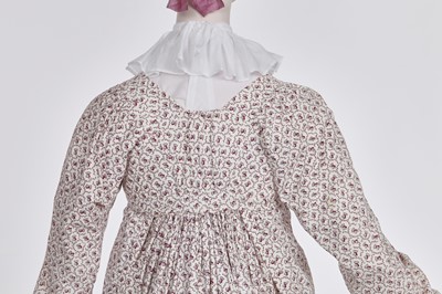 Lot 54 - A roller-printed cotton day dress, English, circa 1808