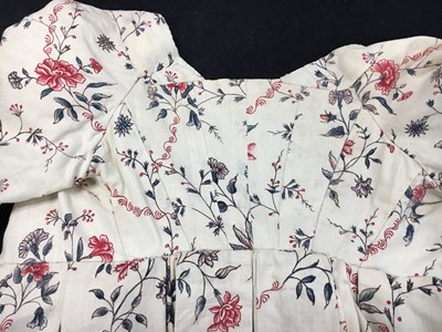 Lot 1 - A printed Indian chintz open robe, English, 1795-1796