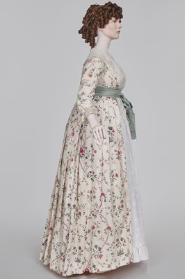 Lot 1 - A printed Indian chintz open robe, English, 1795-1796
