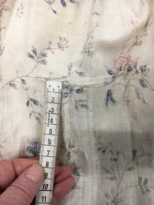 Lot 1 - A printed Indian chintz open robe, English, 1795-1796