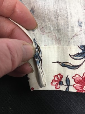 Lot 1 - A printed Indian chintz open robe, English, 1795-1796