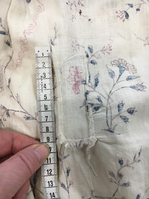 Lot 1 - A printed Indian chintz open robe, English, 1795-1796
