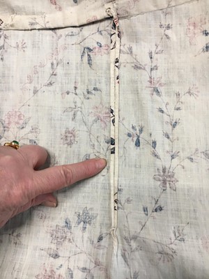Lot 1 - A printed Indian chintz open robe, English, 1795-1796