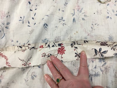 Lot 1 - A printed Indian chintz open robe, English, 1795-1796