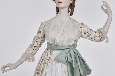 Lot 1 - A printed Indian chintz open robe, English, 1795-1796