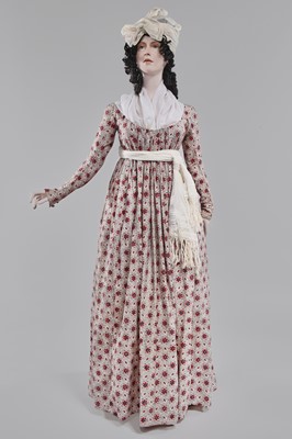 Lot 6 - A printed cotton round gown, French, circa 1797