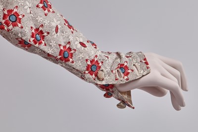 Lot 6 - A printed cotton round gown, French, circa 1797