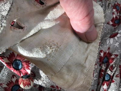 Lot 6 - A printed cotton round gown, French, circa 1797