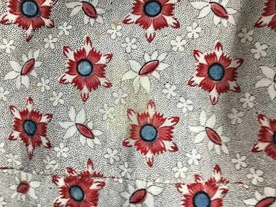 Lot 6 - A printed cotton round gown, French, circa 1797