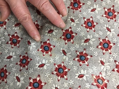 Lot 6 - A printed cotton round gown, French, circa 1797