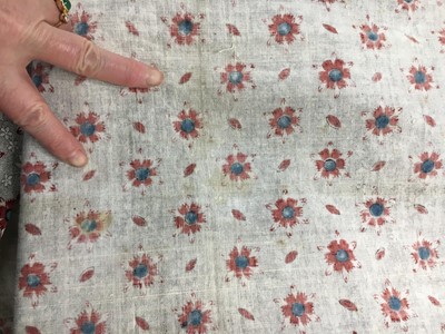 Lot 6 - A printed cotton round gown, French, circa 1797