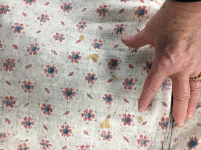 Lot 6 - A printed cotton round gown, French, circa 1797