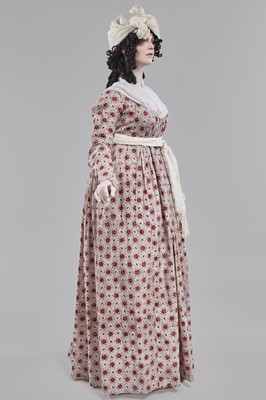Lot 6 - A printed cotton round gown, French, circa 1797