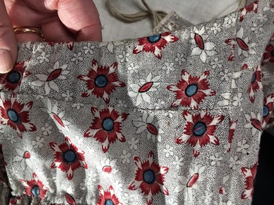 Lot 6 - A printed cotton round gown, French, circa 1797