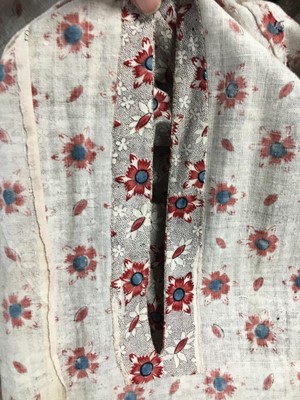 Lot 6 - A printed cotton round gown, French, circa 1797