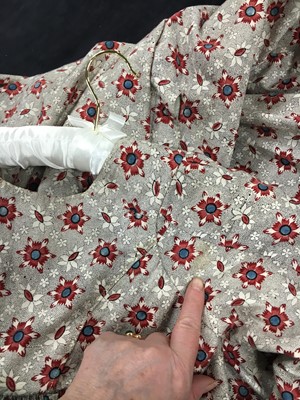 Lot 6 - A printed cotton round gown, French, circa 1797