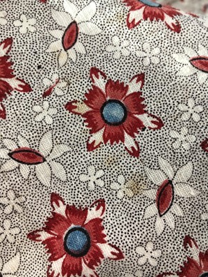 Lot 6 - A printed cotton round gown, French, circa 1797