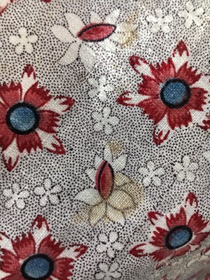 Lot 6 - A printed cotton round gown, French, circa 1797