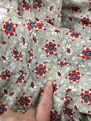 Lot 6 - A printed cotton round gown, French, circa 1797