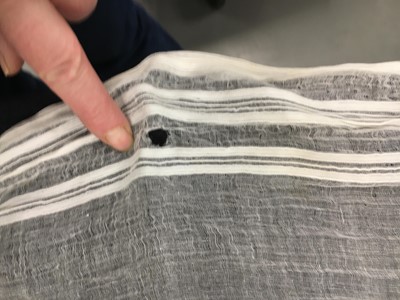 Lot 6 - A printed cotton round gown, French, circa 1797