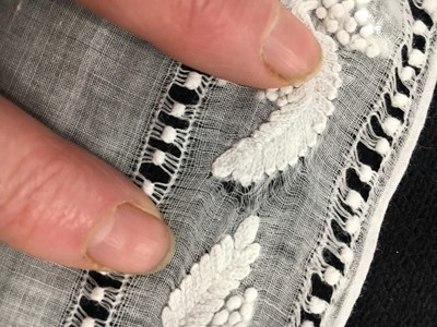 Lot 6 - A printed cotton round gown, French, circa 1797