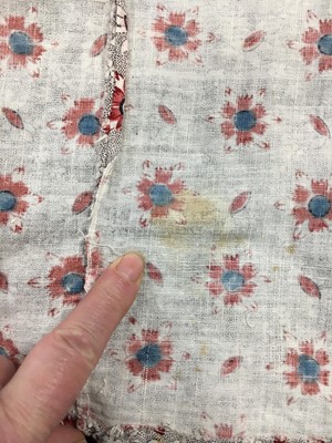 Lot 6 - A printed cotton round gown, French, circa 1797