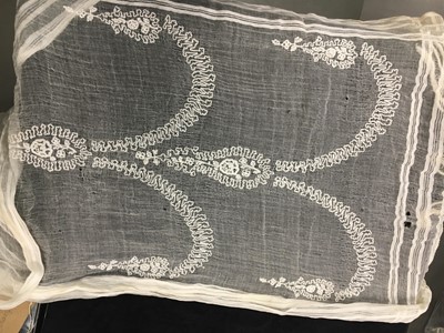 Lot 6 - A printed cotton round gown, French, circa 1797