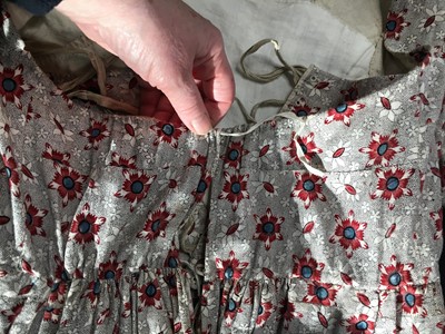 Lot 6 - A printed cotton round gown, French, circa 1797