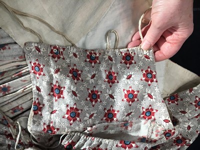 Lot 6 - A printed cotton round gown, French, circa 1797