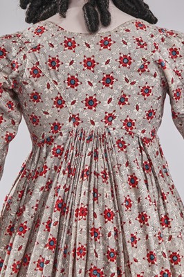 Lot 6 - A printed cotton round gown, French, circa 1797