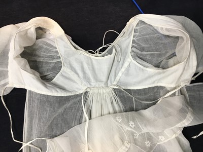 Lot 43 - A fine Indian muslin bridal gown with long train, English, 1805