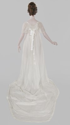 Lot 43 - A fine Indian muslin bridal gown with long train, English, 1805