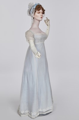 Lot 83 - A fine muslin day dress with lace bodice, English, circa 1810