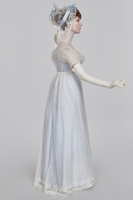Lot 83 - A fine muslin day dress with lace bodice, English, circa 1810