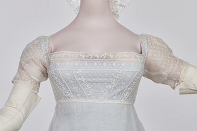Lot 83 - A fine muslin day dress with lace bodice, English, circa 1810